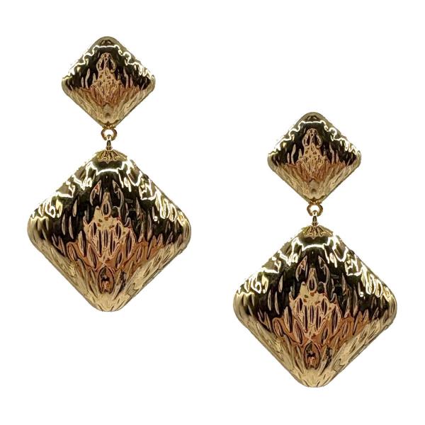 GOLD DOUBLE DIAMOND DROP EARRING