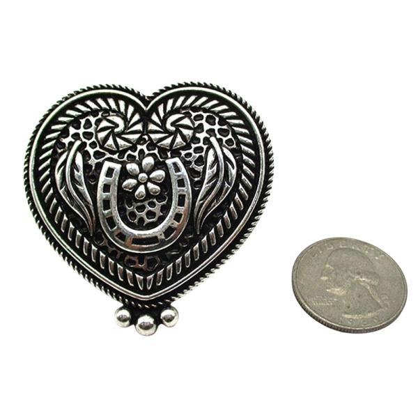 WESTERN HEART HORSE SHOE RING