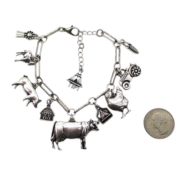 WESTERN FARM THEME CHARM BRACELET