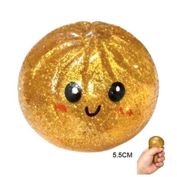 5.5 CM GLITTER MINI DUMPLING SQUISHY SQUEEZE TOY (24 UNITS)