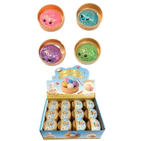 5.5 CM GLITTER MINI DUMPLING SQUISHY SQUEEZE TOY (24 UNITS)