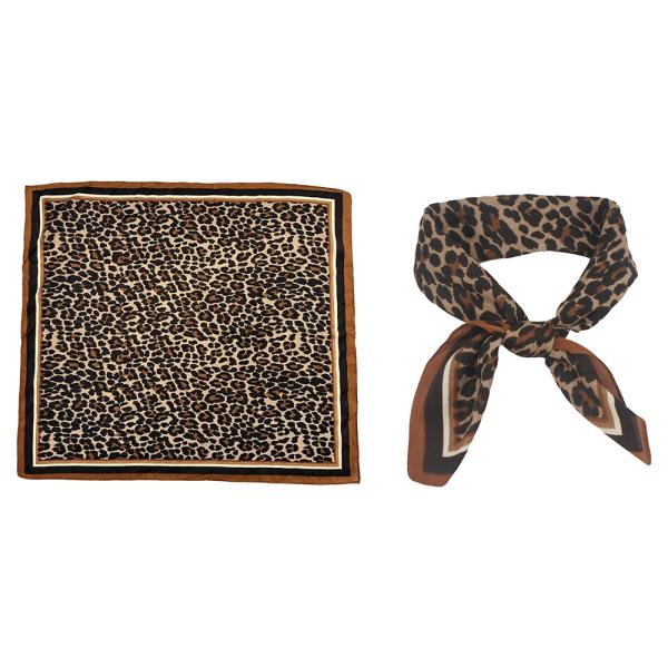 BORDERED LEOPARD SCARF
