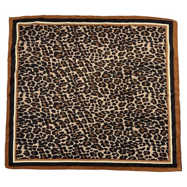 BORDERED LEOPARD SCARF