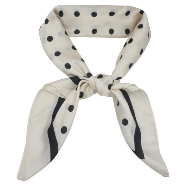 BORDERED POLKA DOT SCARF