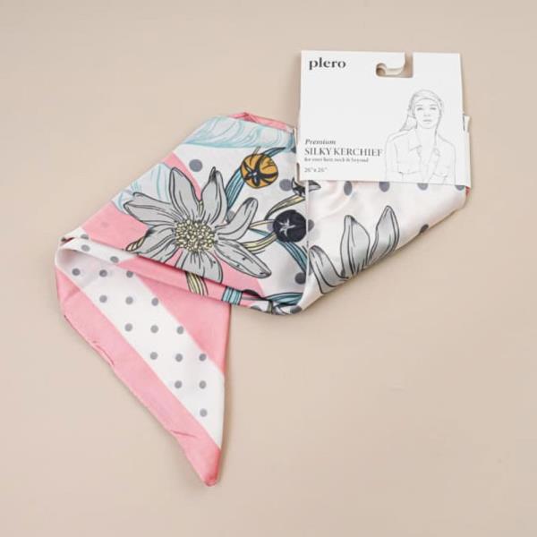 POLKA DOT SILKY BANDANA SQUARE NECK SCARF