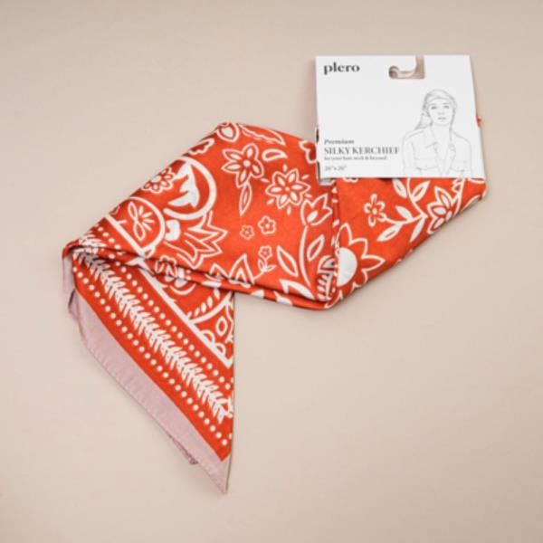PAISLEY STRIPE SILKY BANDANA SQUARE NECK SCARF
