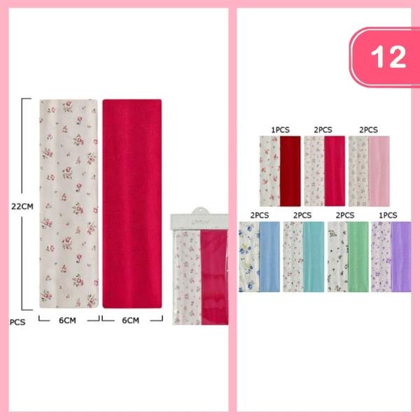 FLOWER PATTERN SOLID HEADBAND (12 UNITS)