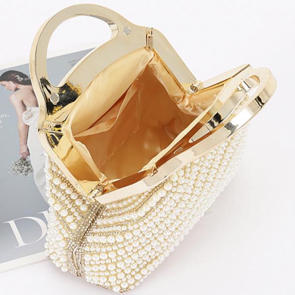 RHINESTONE AND PEARL PARTY CLUTCH BAG
