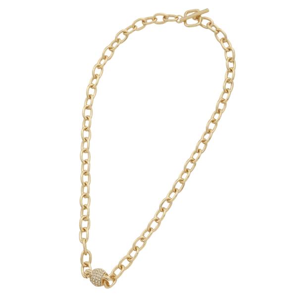SODAJO SPARKLY SPHERICAL CHARM CHAIN LINK NECKLACE