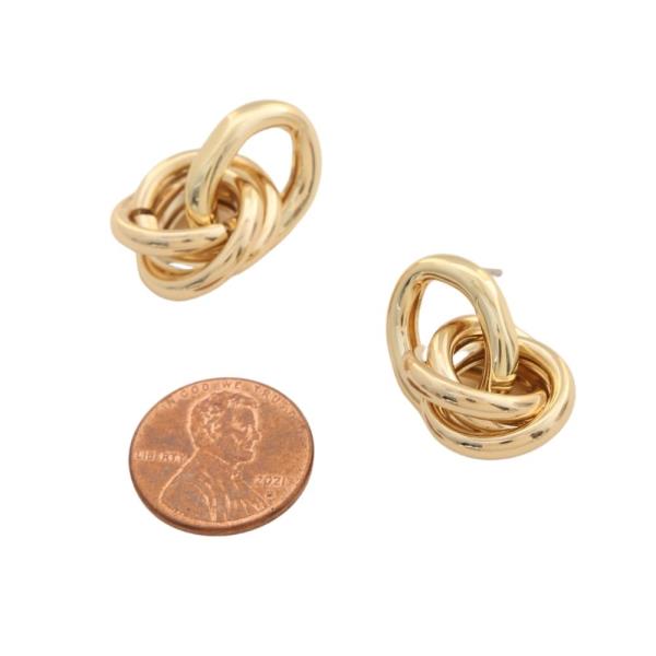 SODAJO GOLD DIPPED KNOTTED POST EARRING