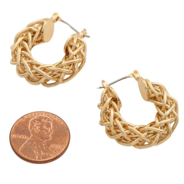 SODAJO GOLD DIPPED LINK CHAIN HOOP EARRING