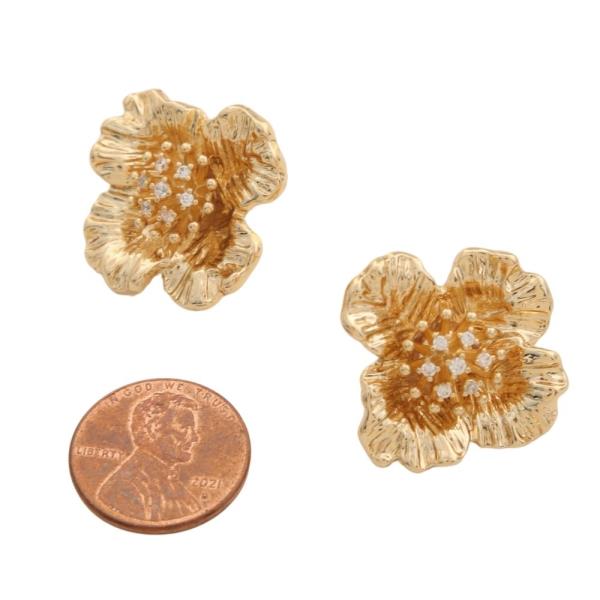 SODAJO GOLD DIPPED FLOWER POST EARRING