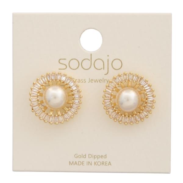 SODAJO GOLD DIPPED PEARL POST EARRING