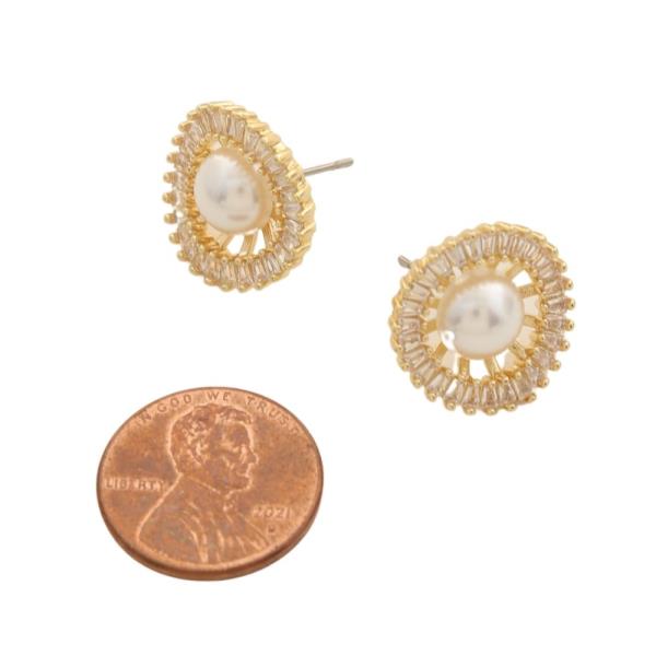 SODAJO GOLD DIPPED PEARL POST EARRING