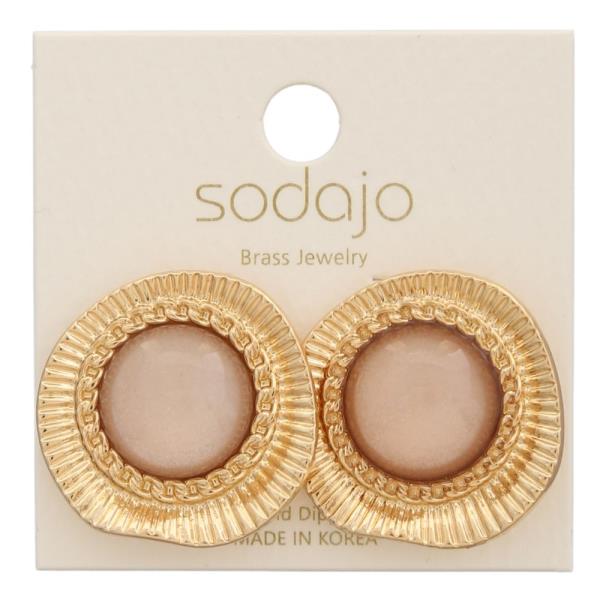 SODAJO GOLD DIPPED ROUND POST EARRING