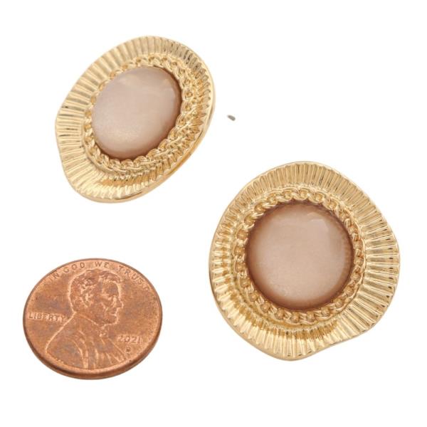 SODAJO GOLD DIPPED ROUND POST EARRING