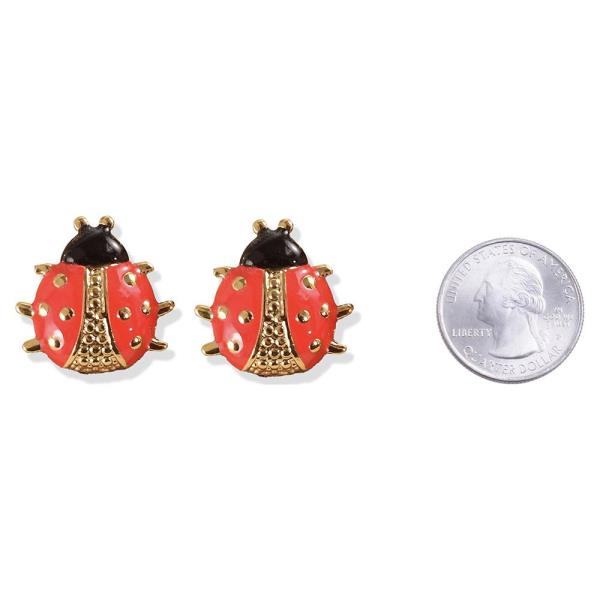 RHINESTONE LADYBUG STUD EARRING