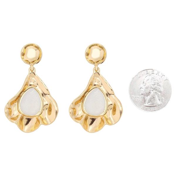 RESIN TEARDROP ABSTRACT DROP EARRING