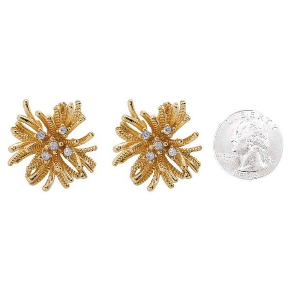 RHINESTONE FLORAL STUD EARRING