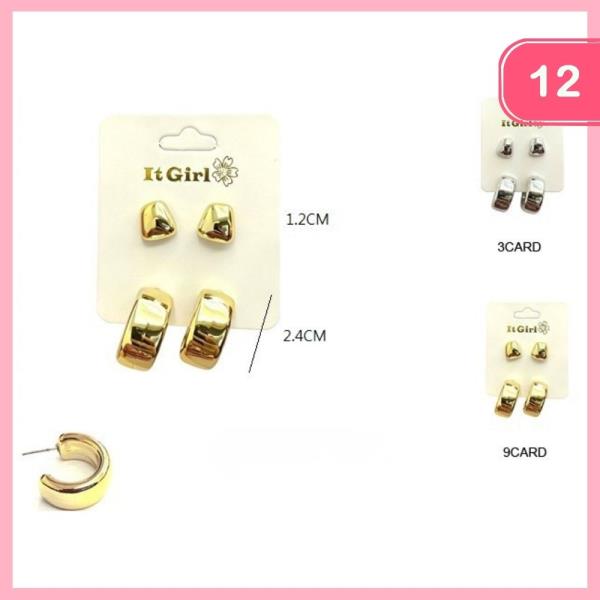 POST HOOP EARRING SET (12 UNITS)
