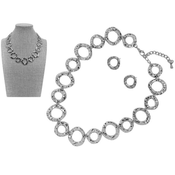 METAL NECKLACE EARRING SET