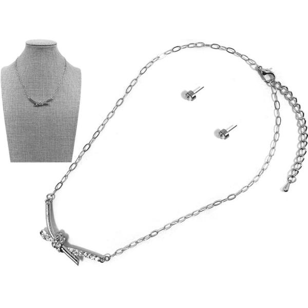 KNOTTED PENDANT CHAIN NECKLACE EARRING SET