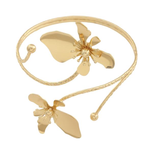 SDJ DUAL FLORAL ARM CUFF BRACELET
