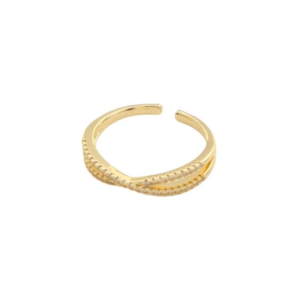 SODAJO GOLD DIPPED CZ CROSS RING