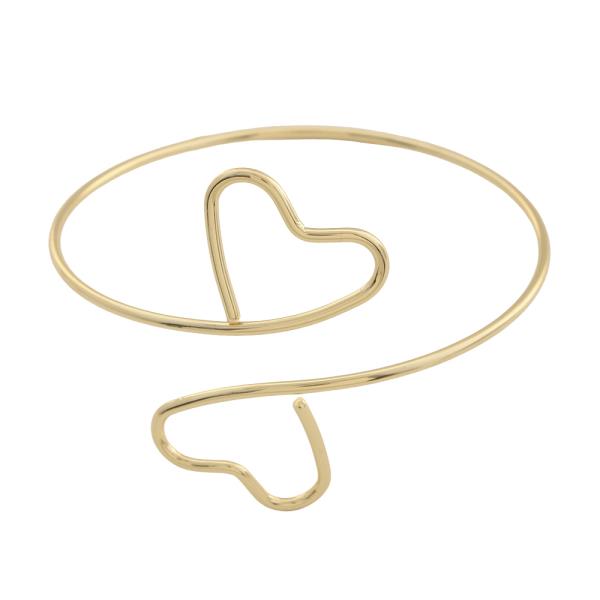 SDJ SCULPTURAL HEART DESIGN ARM CUFF BRACELET