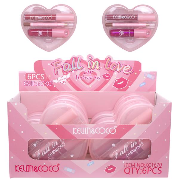 KEVIN AND COCO FALL IN LOVE LIP MAKEUP SET (6 UNITS)