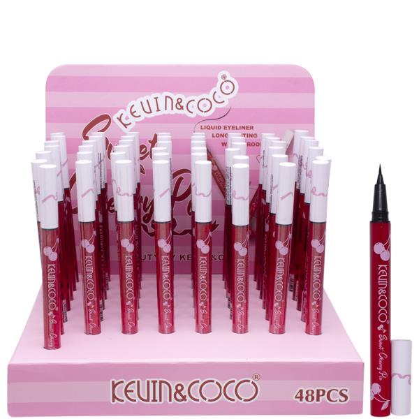 KEVIN AND COCO SWEET CHERRY PIE LONG LASTING WATERPROOF LIQUID EYELINER (48 UNITS)