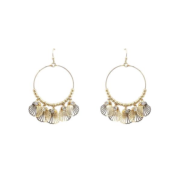 SEALIFE SHELL CHARM HOOP EARRING