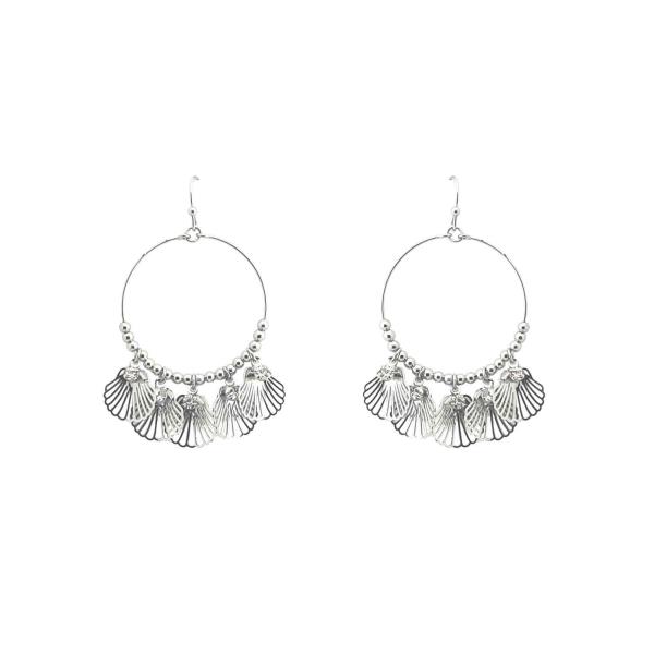 SEALIFE SHELL CHARM HOOP EARRING