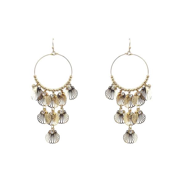 SEALIFE SHELL CHARM HOOP EARRING