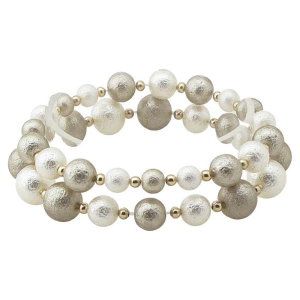 PEARL BEAD STRETCH BRACELET SET