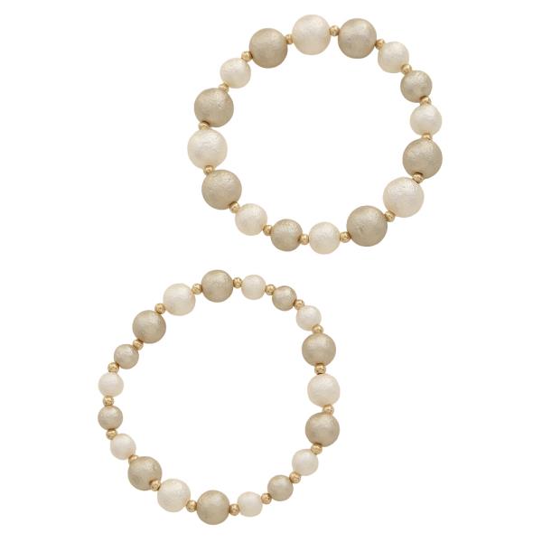 PEARL BEAD STRETCH BRACELET SET