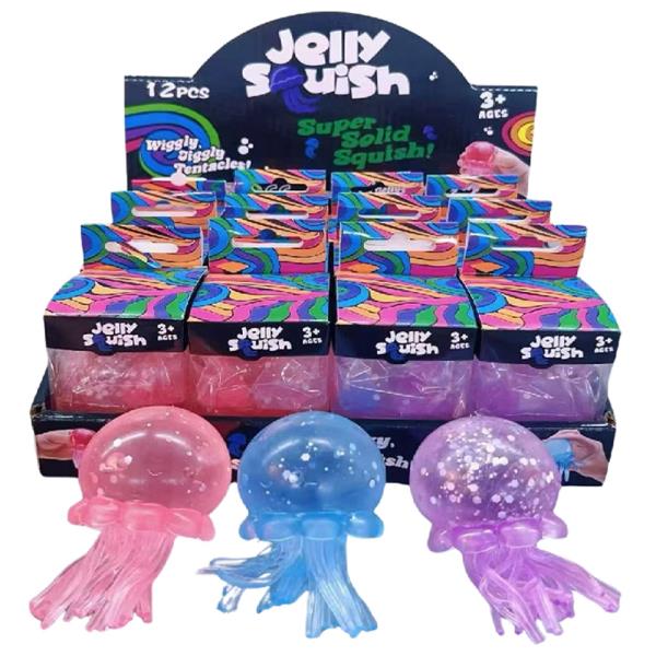 SUGAR KNEAD DOUGH  JELLYFISH SQUISHY SQUEEZE TOY (12 UNITS)