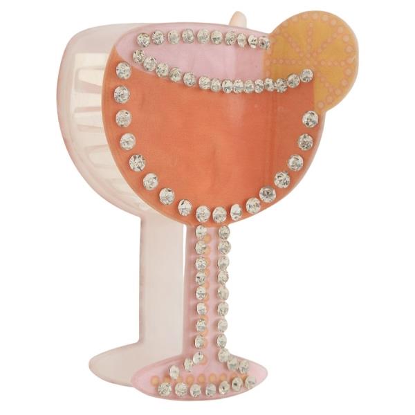 RHINESTONE GLASS HAIR CLAW CLIP