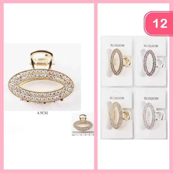 RHINESTONE HAIR CLAW CLIP (12 UNITS)