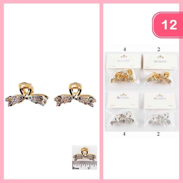 MINI BOW HAIR CLAW CLIP (12 UNITS)