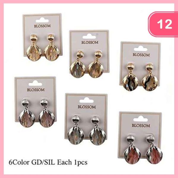 TEARDROP DANGLE EARRINGS (12 UNITS)
