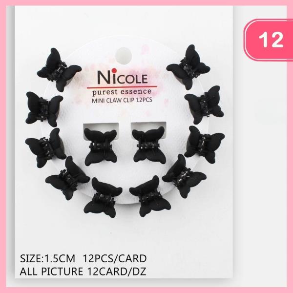 MINI BUTTERFLY HAIR CLIPS (12 UNITS)