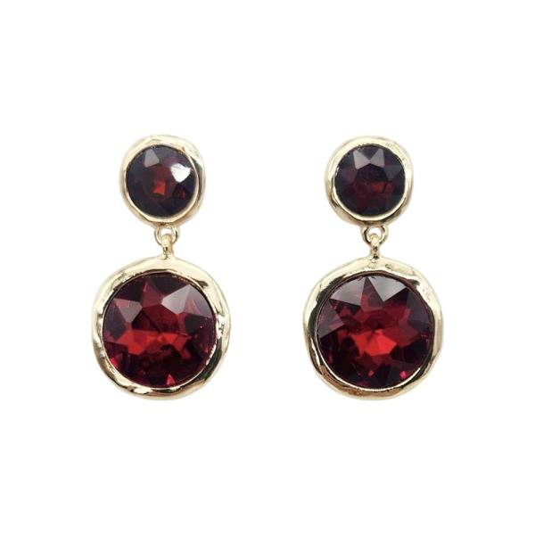 RHINESTONE ROUND DANGLE EARRING