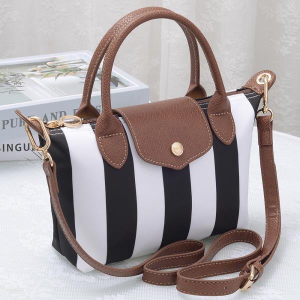 STRIPE DESIGN HANDLE SATCHEL BAG