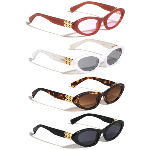 WAVY HINGE ACCENT FASHION CAT EYE SUNGLASSES 1DZ