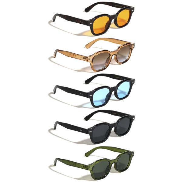 STUD ACCENT FASHION RETRO SQUARE SUNGLASSES 1DZ
