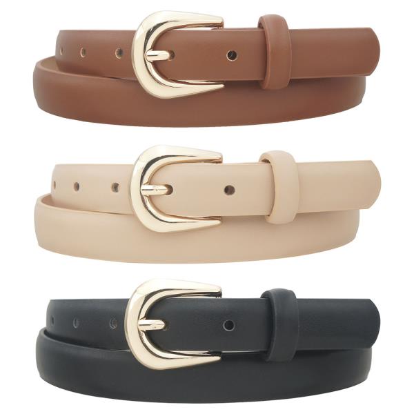 PLUS FLAT MINI U BUCKLE TRIO BELT (WITH PUFF)