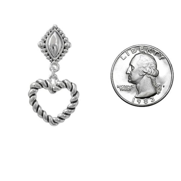 TAILORED ROPE HEART DANGLE EARRING