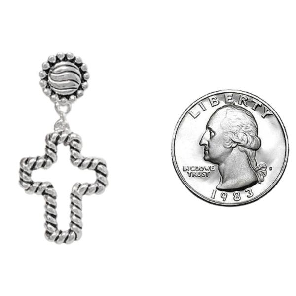 TAILORED ROPE CROSS EARRING