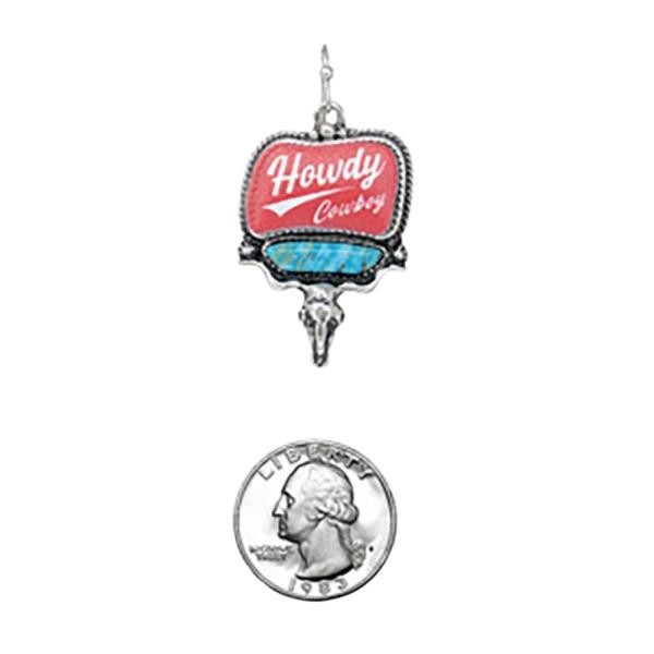 WESTERN HAND STONE HOWDY PRINT EARRING